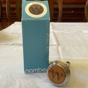 Nambe Alto Wine Stopper monogram W in box